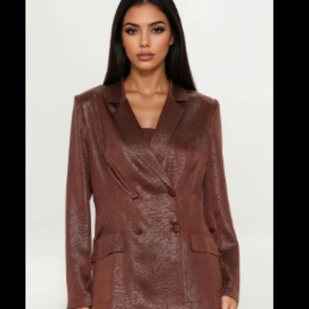 Fashion Nova Laurel Satin Blazer Pant Set - Picture 5 of 5